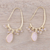Gold plated rose quartz dangle earrings, 'Regal Beauty' - 18k Gold Plated Rose Quartz Dangle Earrings from India (image 2c) thumbail