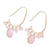 Gold plated rose quartz dangle earrings, 'Regal Beauty' - 18k Gold Plated Rose Quartz Dangle Earrings from India (image 2e) thumbail