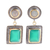 Gold accented onyx and labradorite dangle earrings, 'Graceful Gems' - Gold Accent Onyx and Labradorite Earrings from India thumbail
