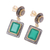Gold accented onyx and labradorite dangle earrings, 'Graceful Gems' - Gold Accent Onyx and Labradorite Earrings from India (image 2c) thumbail