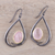 Gold accent rose quartz dangle earrings, 'Endear' - Rose Quartz and Gold Accent Sterling Silver Dangle Earrings (image 2b) thumbail