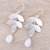 Moonstone dangle earrings, 'Misty Leaves' - Sterling Silver Leaves and Moonstone Dangle Earrings (image 2b) thumbail