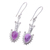 Amethyst dangle earrings, 'Lilac Arrows' - Sterling Silver and Amethyst Arrow Dangle Earrings
