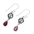 Garnet dangle earrings, 'Scarlet Sunset' - Sterling Silver and Faceted Garnet Sun Dangle Earrings (image 2c) thumbail
