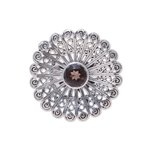 Smoky quartz cocktail ring, 'Beautiful Bloom' - Sterling Silver Smoky Quartz Floral Openwork Cocktail Ring