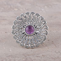 Amethyst cocktail ring, 'Beautiful Bloom'