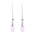 Chalcedony dangle earrings, 'Graceful Tear in Pink' - Pink Chalcedony and Sterling Silver Teardrop Dangle Earrings