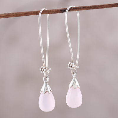 Chalcedony Teardrop and Triangle Earrings Gold-plated Sterling Silver