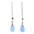Chalcedony dangle earrings, 'Graceful Tear in Blue' - Blue Chalcedony and Sterling Silver Teardrop Dangle Earrings (image 2a) thumbail