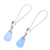 Chalcedony dangle earrings, 'Graceful Tear in Blue' - Blue Chalcedony and Sterling Silver Teardrop Dangle Earrings (image 2d) thumbail