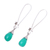 Green onyx dangle earrings, 'Graceful Tear in Green' - Green Onyx and Sterling Silver Teardrop Dangle Earrings (image 2c) thumbail
