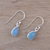 Chalcedony dangle earrings, 'Gentle Tear' - Blue Chalcedony and Sterling Silver Teardrop Dangle Earrings (image 2b) thumbail