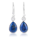 Lapis lazuli dangle earrings, 'Gentle Tear' - Lapis Lazuli and Sterling Silver Teardrop Dangle Earrings