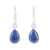 Lapis lazuli dangle earrings, 'Gentle Tear' - Lapis Lazuli and Sterling Silver Teardrop Dangle Earrings thumbail