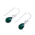 Onyx dangle earrings, 'Gentle Tear in Green' - Green Onyx and Sterling Silver Teardrop Dangle Earrings