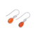 Carnelian dangle earrings, 'Gentle Tear' - Carnelian and Sterling Silver Teardrop Dangle Earrings (image 2c) thumbail