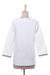 Cotton blend tunic, 'Carefree Ivory' - Linen and Cotton Ivory Tunic with Sequins and Beaded Accents (image 2e) thumbail