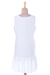 Beaded dress, 'Summer Stroll' - White and Navy Beaded Embroidered Sleeveless Dress (image 2c) thumbail