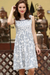 Viscose sundress, 'Azure Vines' - Viscose Dress with Printed Vine Motifs in Azure from India (image 2) thumbail