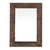 Resin wall mirror, 'Brown Mesh' - Handcrafted Resin Wall Mirror in Brown from India