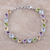 Rhodium plated multi-gemstone tennis-style bracelet, 'Sparkling Fusion' - Multi-Gemstone Tennis-Style Bracelet from India (image 2) thumbail