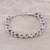 Rhodium plated multi-gemstone tennis-style bracelet, 'Sparkling Fusion' - Multi-Gemstone Tennis-Style Bracelet from India (image 2b) thumbail