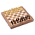 Wood chess set, 'Strategist' - Wood Travel Chess Set with Board Folding into Storage Case thumbail