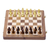 Wood chess set, 'Strategist' - Wood Travel Chess Set with Board Folding into Storage Case (image 2c) thumbail