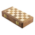 Wood chess set, 'Strategist' - Wood Travel Chess Set with Board Folding into Storage Case