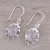 Rose quartz dangle earrings, 'Circled by Paisleys' - Paisley Motif Rose Quartz Dangle Earrings from India