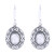 Rainbow moonstone dangle earrings, 'Swirling Ellipse' - Swirl Motif Rainbow Moonstone Dangle Earrings from India
