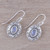 Rainbow moonstone dangle earrings, 'Swirling Ellipse' - Swirl Motif Rainbow Moonstone Dangle Earrings from India