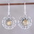 Citrine dangle earrings, 'Gleaming Bloom' - Gleaming Citrine Dangle Earrings Crafted in India (image 2) thumbail