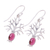 Garnet dangle earrings, 'Budding Tree' - Tree-Shaped Garnet Dangle Earrings from India