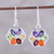Multi-gemstone dangle earrings, 'Chakra Flowers' - Multi-Gemstone Chakra Dangle Earrings from India (image 2) thumbail
