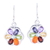 Multi-gemstone dangle earrings, 'Chakra Flowers' - Multi-Gemstone Chakra Dangle Earrings from India thumbail