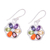 Multi-gemstone dangle earrings, 'Chakra Flowers' - Multi-Gemstone Chakra Dangle Earrings from India (image 2c) thumbail