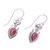 Garnet dangle earrings, 'Passion Blooms' - Garnet Teardrop and Sterling Silver Dangle Earrings (image 2c) thumbail