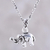 Collar con colgante de plata esterlina - Collar con colgante de elefante de plata esterlina de la India
