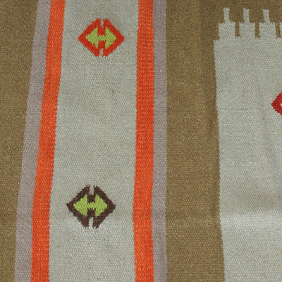 Wool dhurrie rug, 'Creative Fusion' (3x5) - Handwoven Wool Dhurrie Rug from India (3x5)