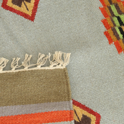 Dhurrie-Teppich aus Wolle, (3x5) - Handgewebter Woll-Dhurrie-Teppich aus Indien (3x5)