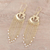 Gold plated cultured pearl waterfall earrings, 'Glowing Rain' - Gold Plated Cultured Pearl Waterfall Earrings from India