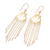 Gold plated cultured pearl waterfall earrings, 'Glowing Rain' - Gold Plated Cultured Pearl Waterfall Earrings from India