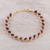 Gold plated garnet tennis-style bracelet, 'Regal Garland' - Gold Plated 20-Carat Garnet Tennis-Style Bracelet from India thumbail