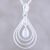 Rainbow moonstone pendant necklace, 'Magical Drop' - Natural Rainbow Moonstone Pendant Necklace from India (image 2) thumbail