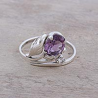 Amethyst cocktail ring, 'Lavender Charm'
