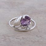 Amethyst cocktail ring, 'Lavender Charm' - 2.5-Carat Amethyst Cocktail Ring from India