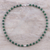 Onyx beaded necklace, 'Beaded Beauty' - Green Onyx and Sterling Silver Beaded Necklace from India (image 2) thumbail