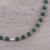 Onyx beaded necklace, 'Beaded Beauty' - Green Onyx and Sterling Silver Beaded Necklace from India (image 2b) thumbail