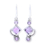 Amethyst dangle earrings, 'Beauty of the Heavens' - Amethyst and Sterling Silver Dangle Earrings from India